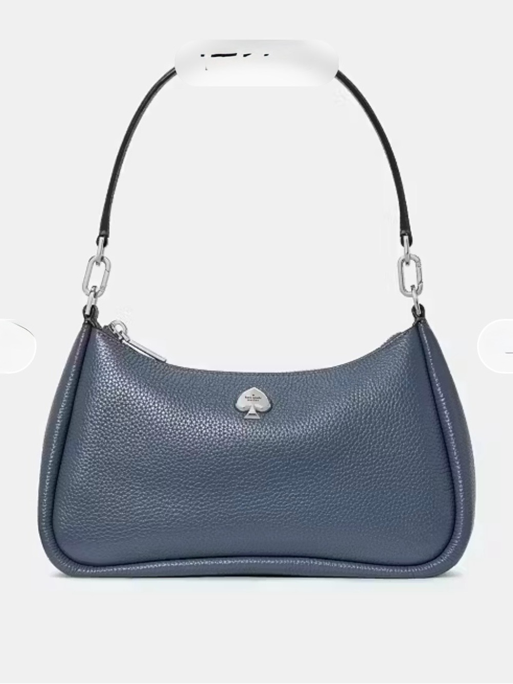 Kate Spade Pebble Leather Shoulder Bag in Slate Blue with crossbody strap NWOT - Picture 3 of 11